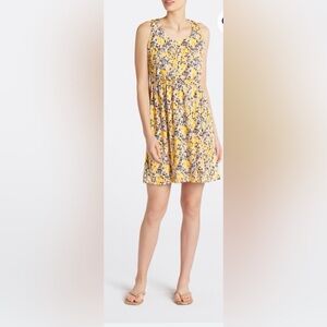 Kaileigh Yellow and Blue Floral Dress
